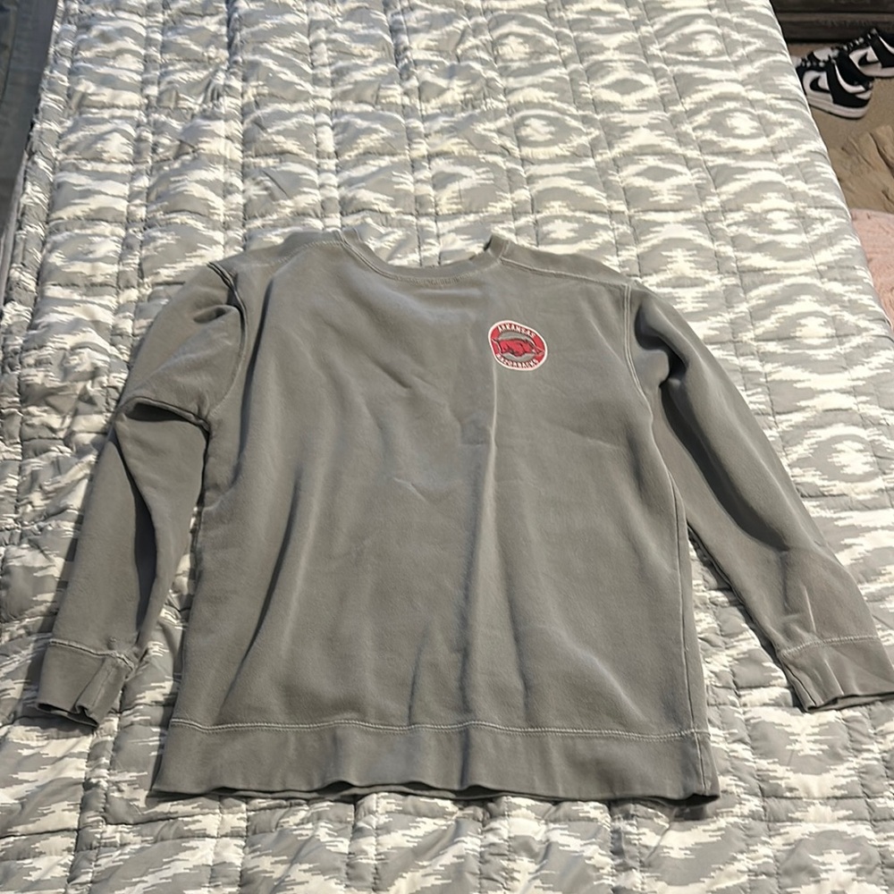 Arkansas Razorbacks Comfort Colors Classic Gray Crew Neck Sweater